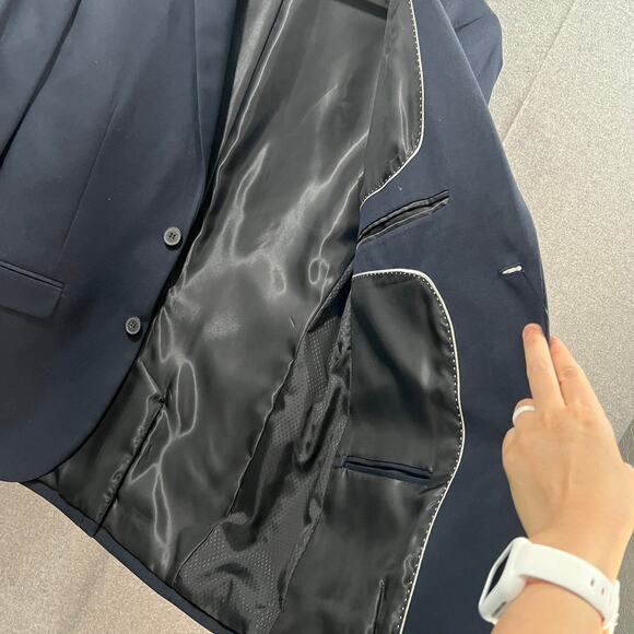 H&M Mens Slim Fit Suit Navy Size38R - Picture 11 of 11